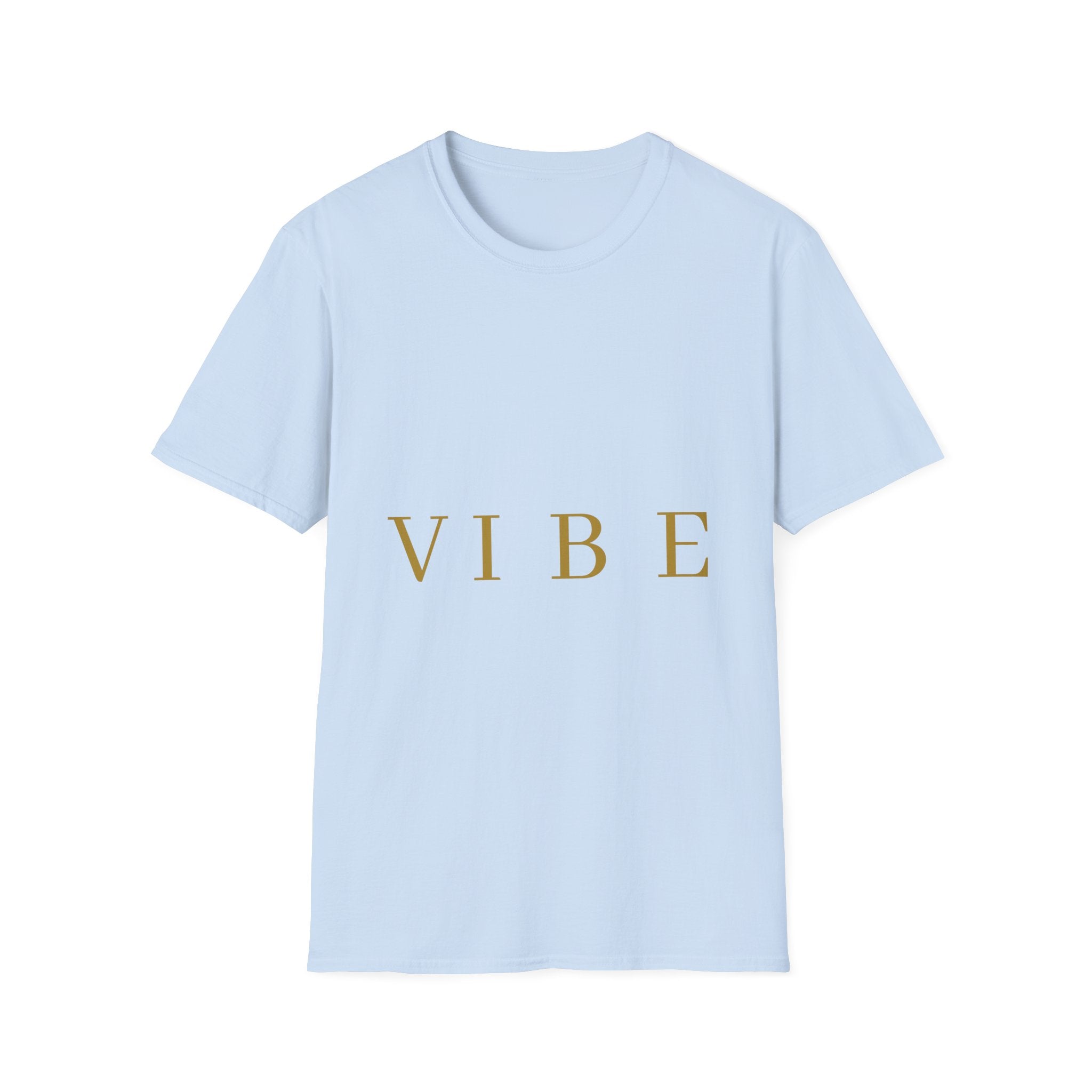 Vibe Graphic T‑Shirt — Minimal Gold Lettering Casual Tee