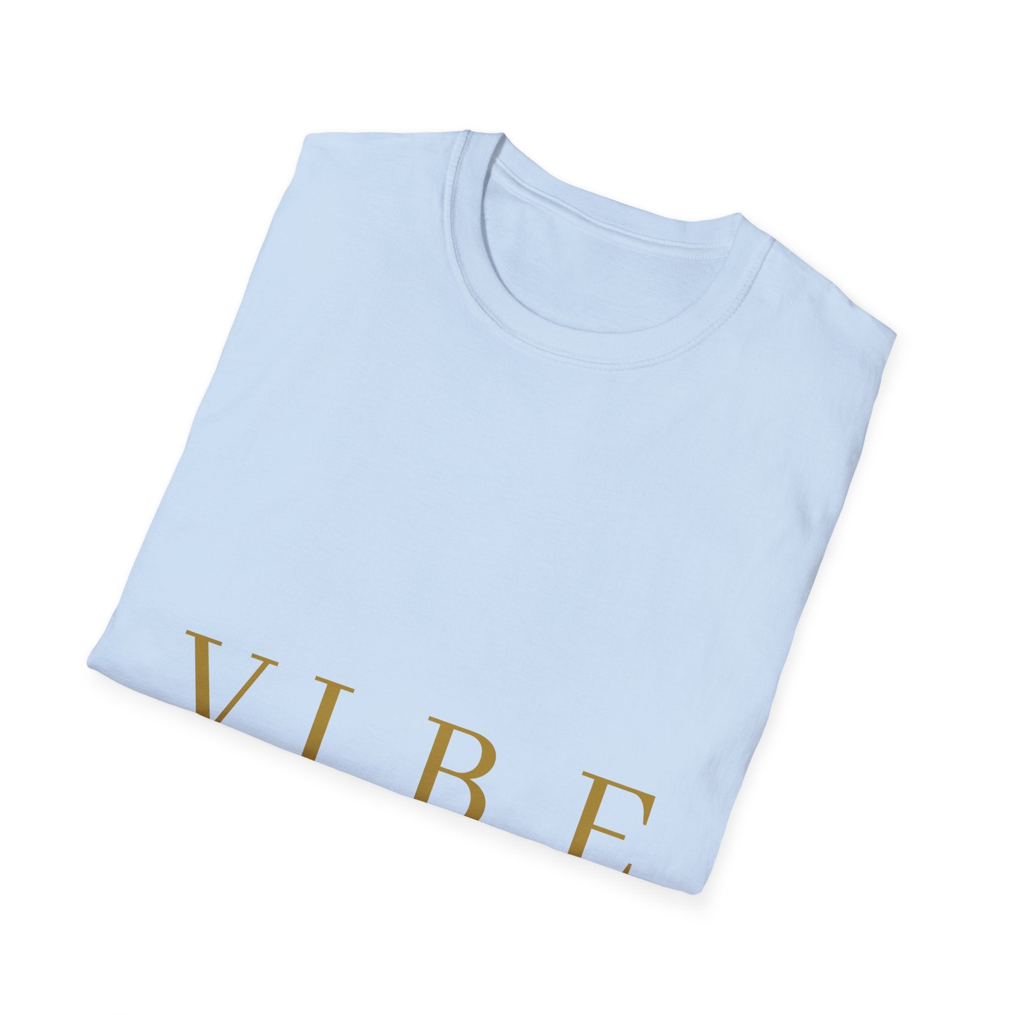 Vibe Graphic T‑Shirt — Minimal Gold Lettering Casual Tee