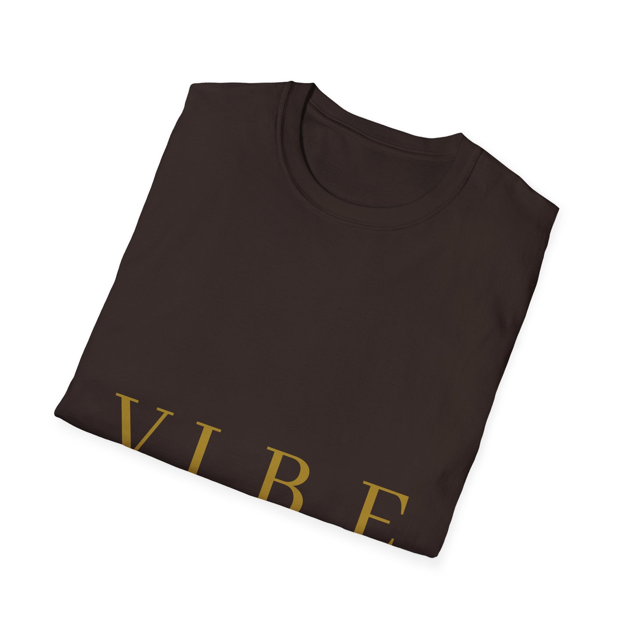 Vibe Graphic T‑Shirt — Minimal Gold Lettering Casual Tee