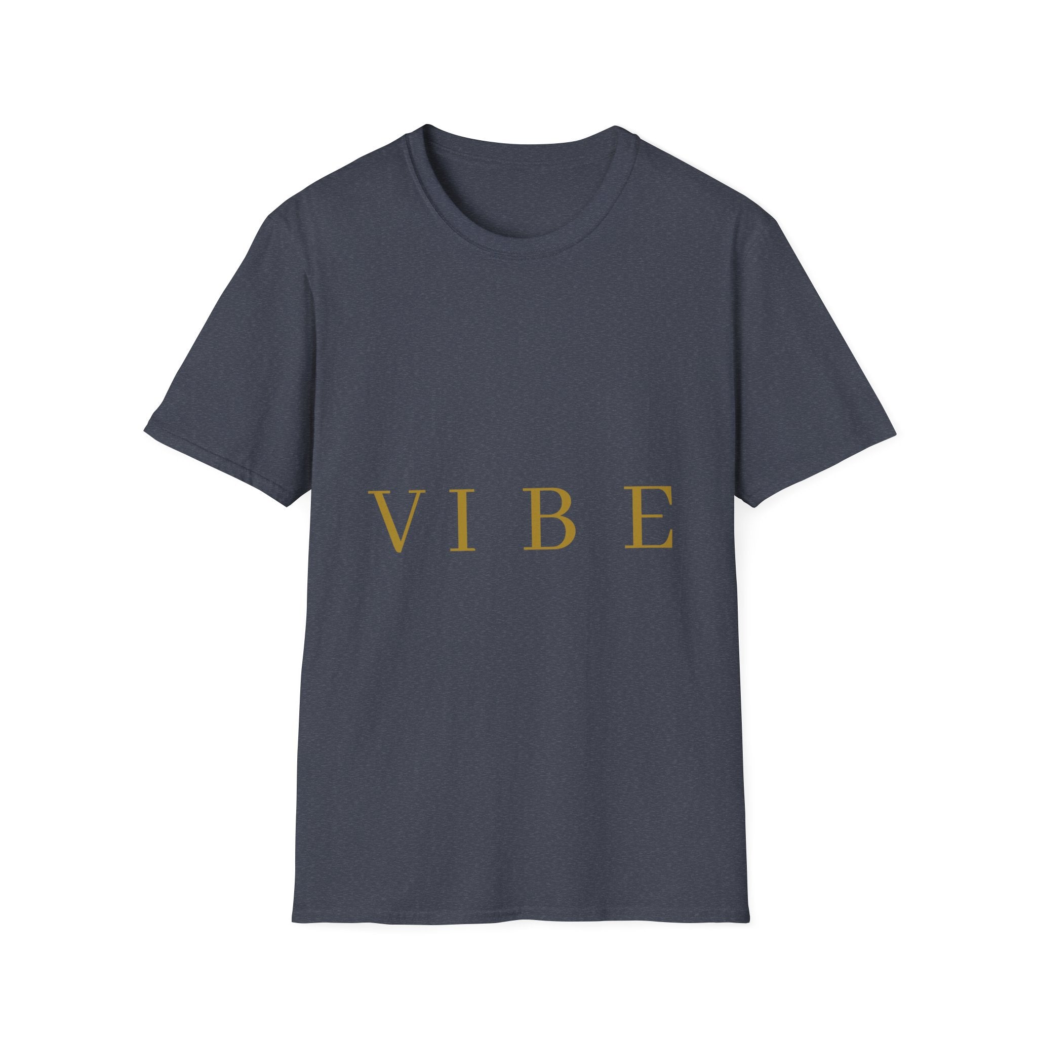 Vibe Graphic T‑Shirt — Minimal Gold Lettering Casual Tee