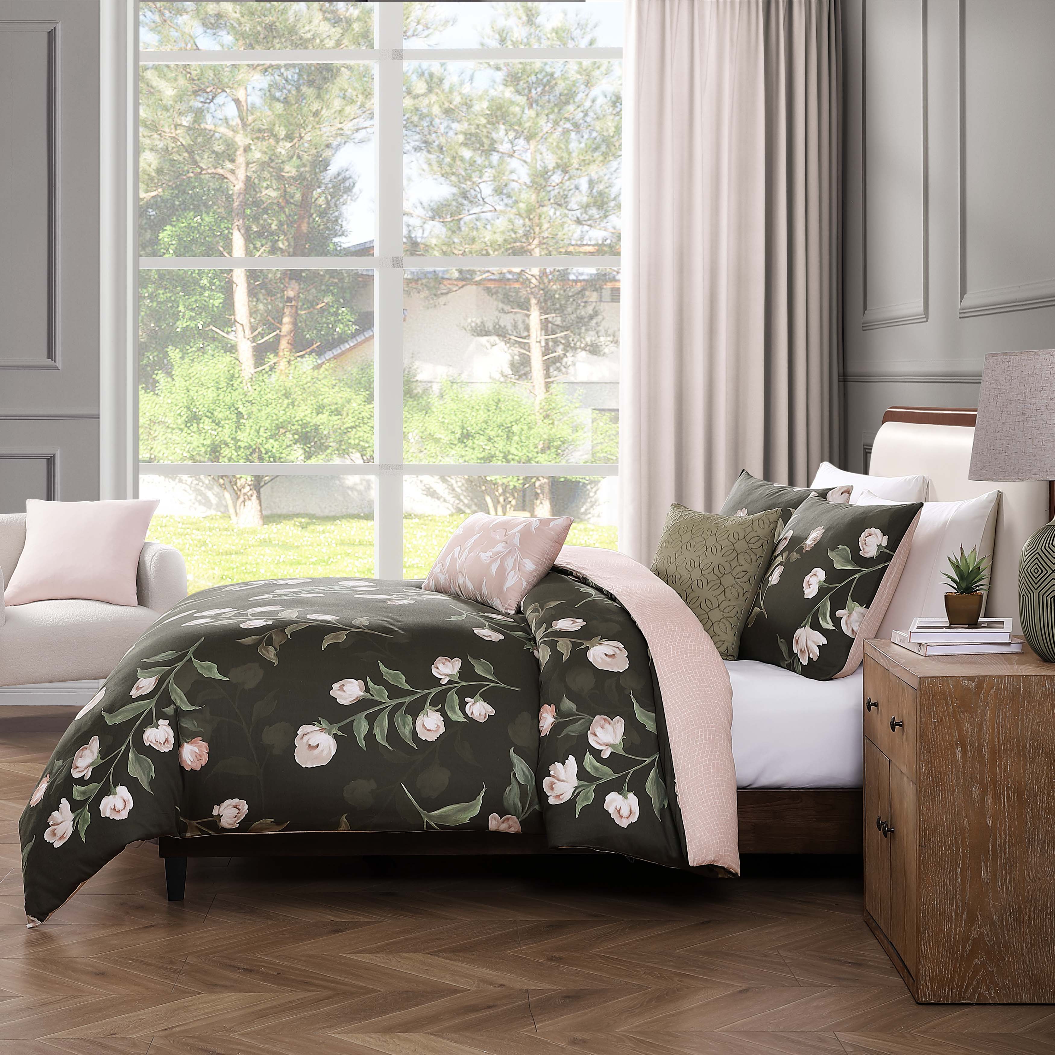 Bebejan Jasmine Flowers 5 Piece Reversible Comforter Set