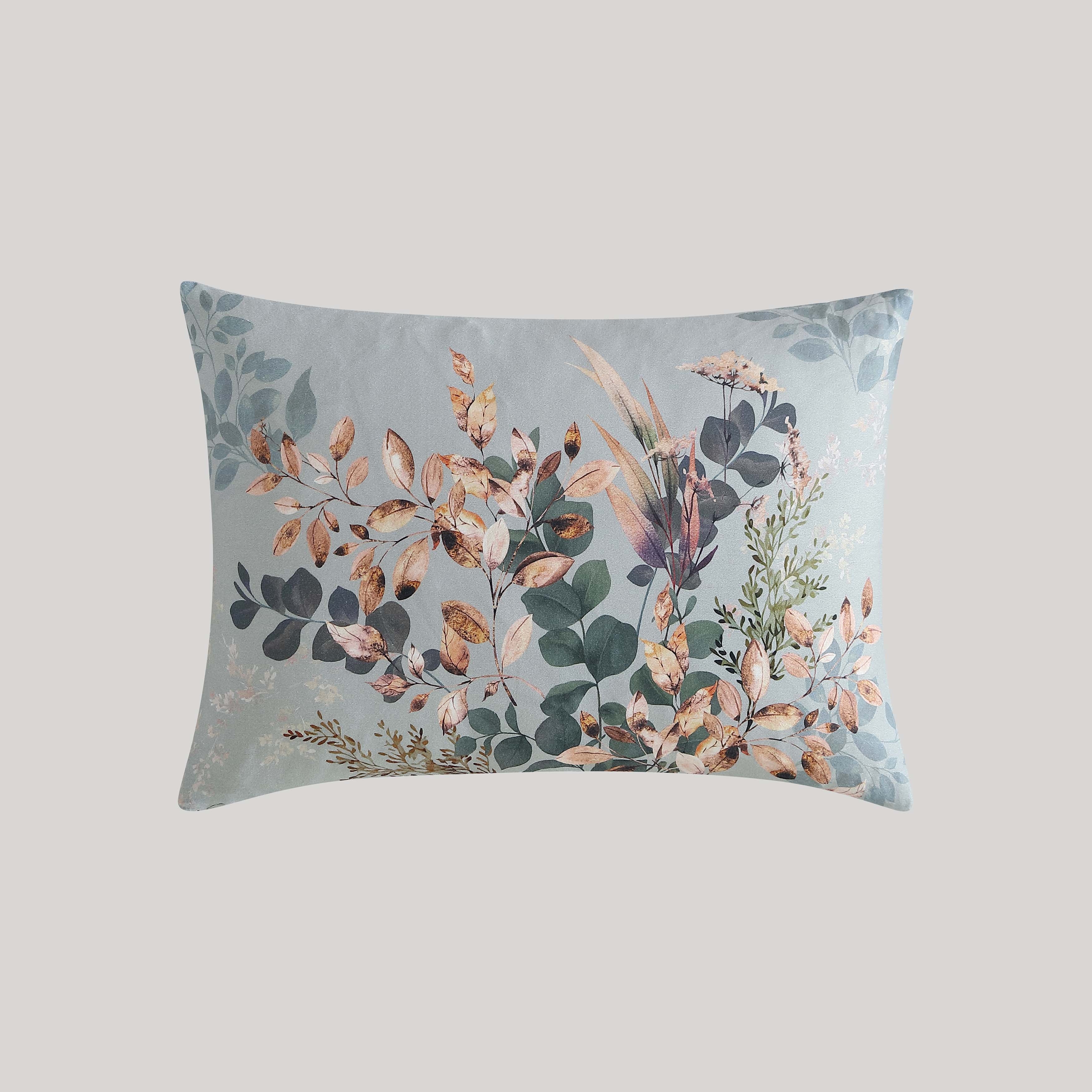 Bebejan Peach Leaves on Sage 5 Piece Reversible Comforter Set