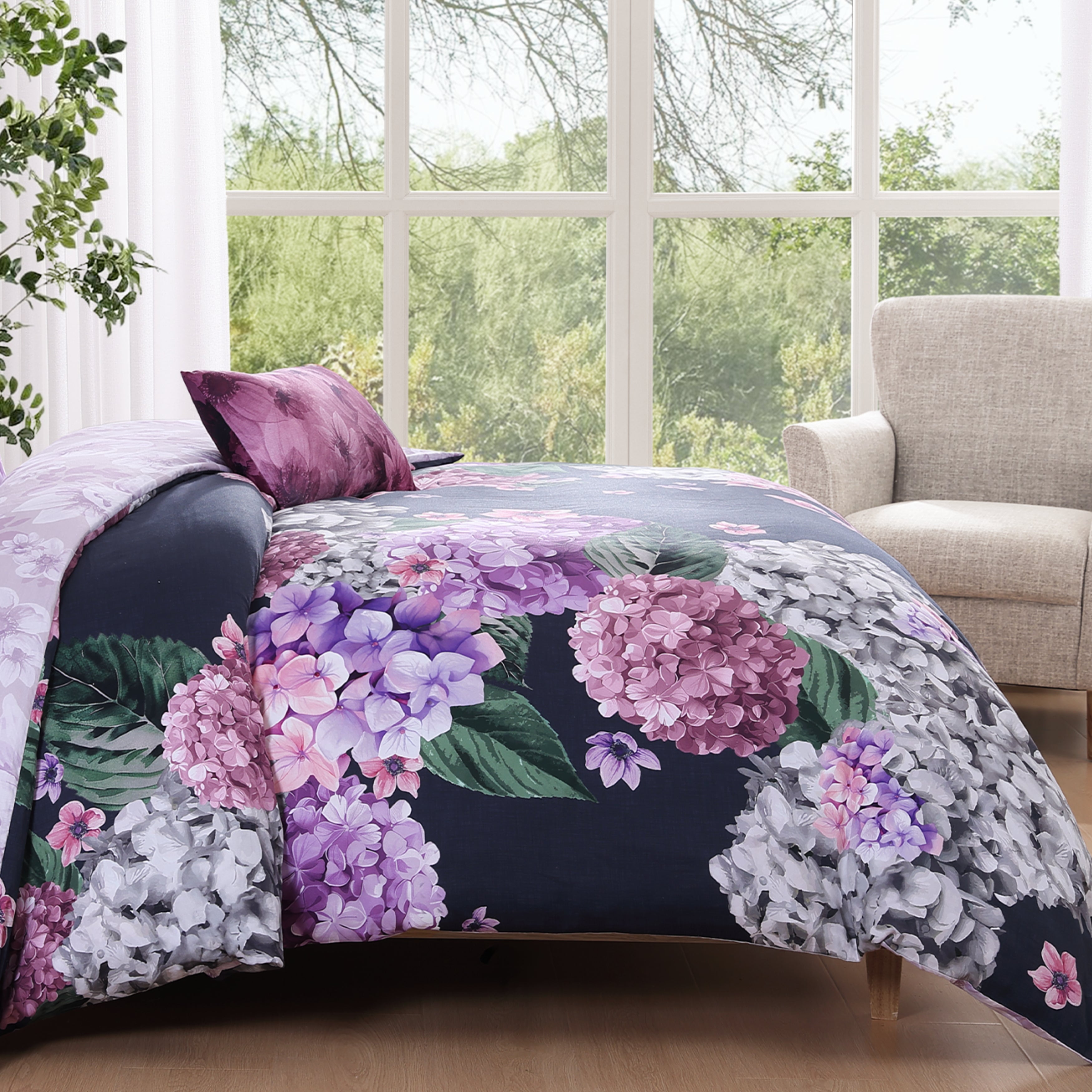 Bebejan Purple Bliss 5 Piece Reversible Comforter Set