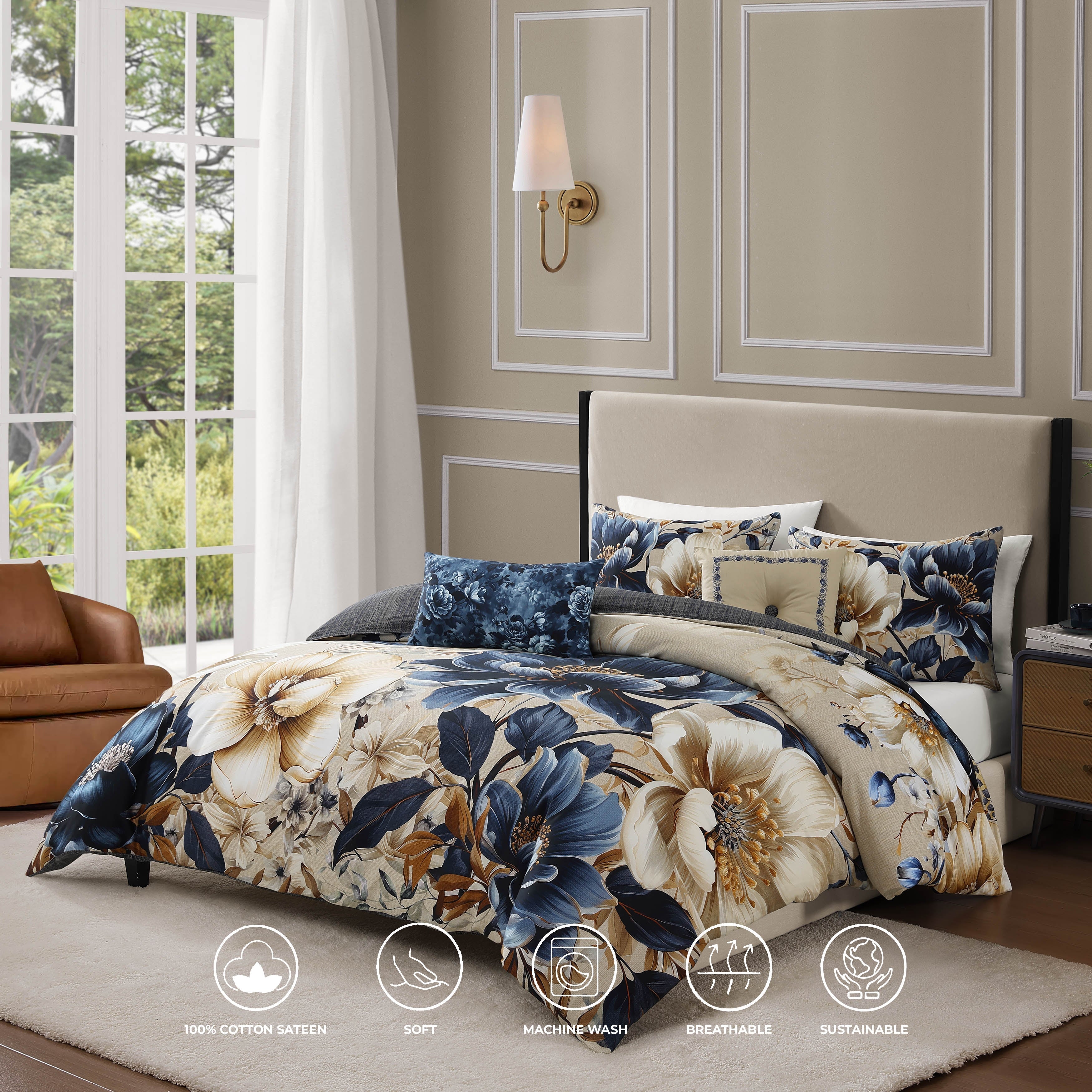 Bebejan English Manor 5 Piece Reversible Comforter Set