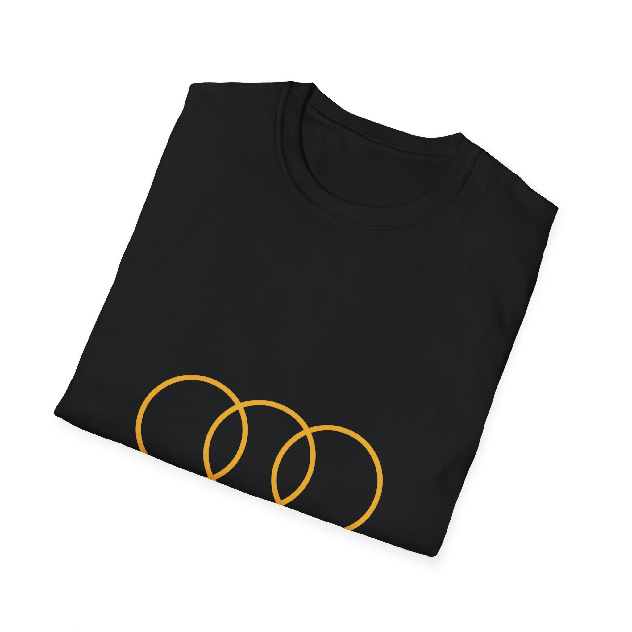 Black Triple Ring Cotton T-Shirt-4