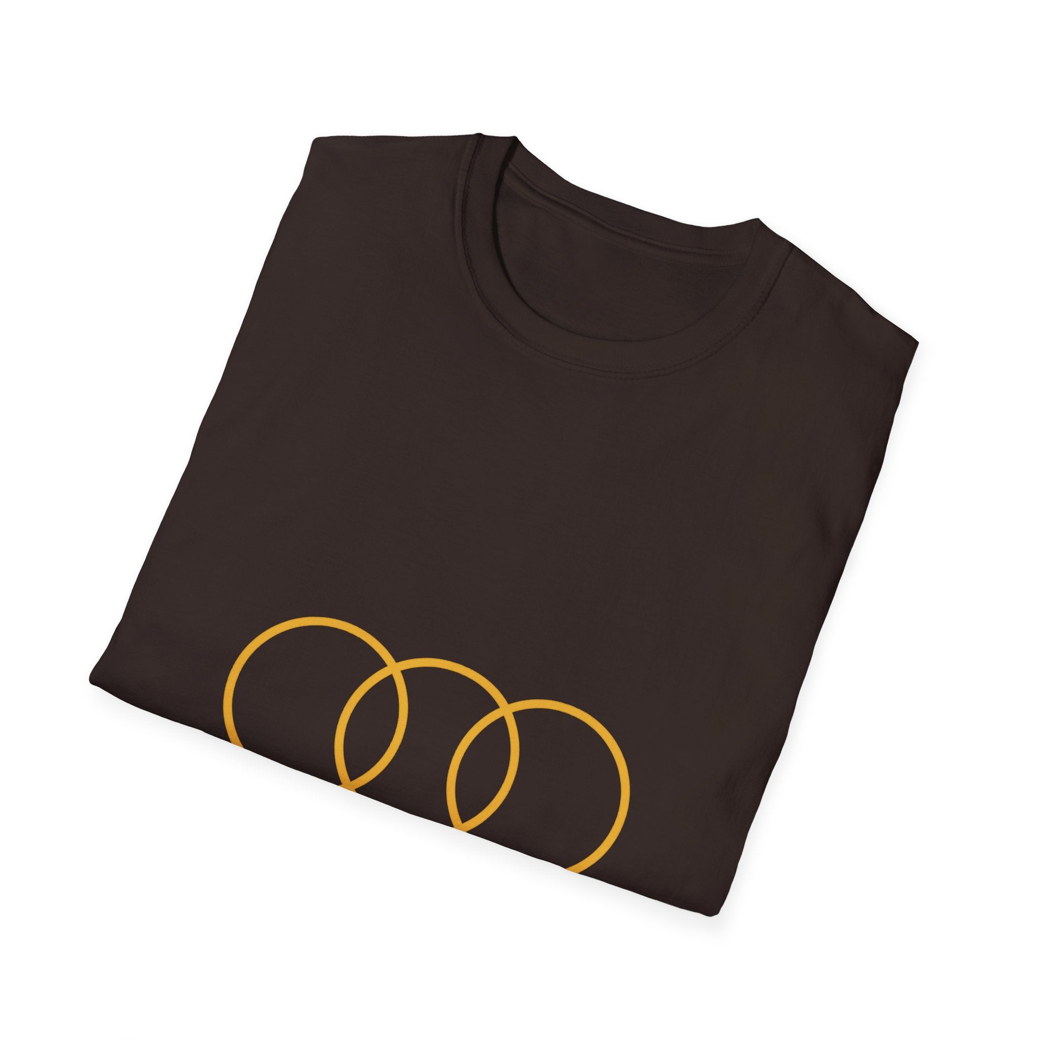 Dark Chocolate Triple Ring Cotton T-Shirt-4