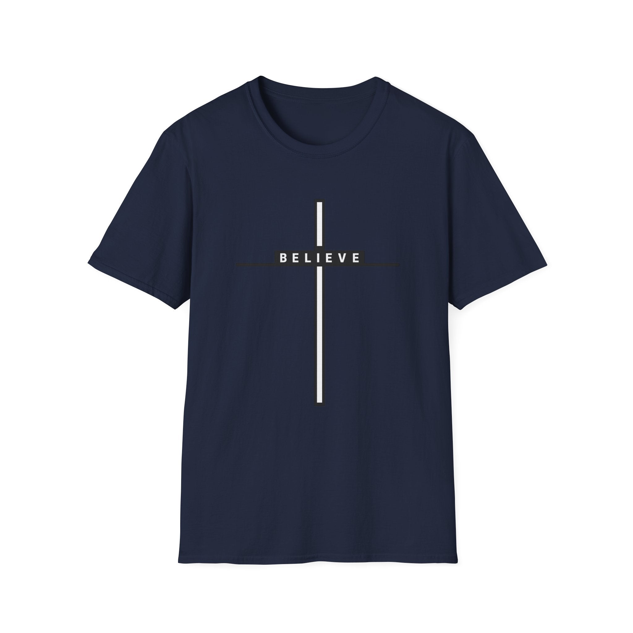 Heather_Navy_Believe_Cross_T-Shirt