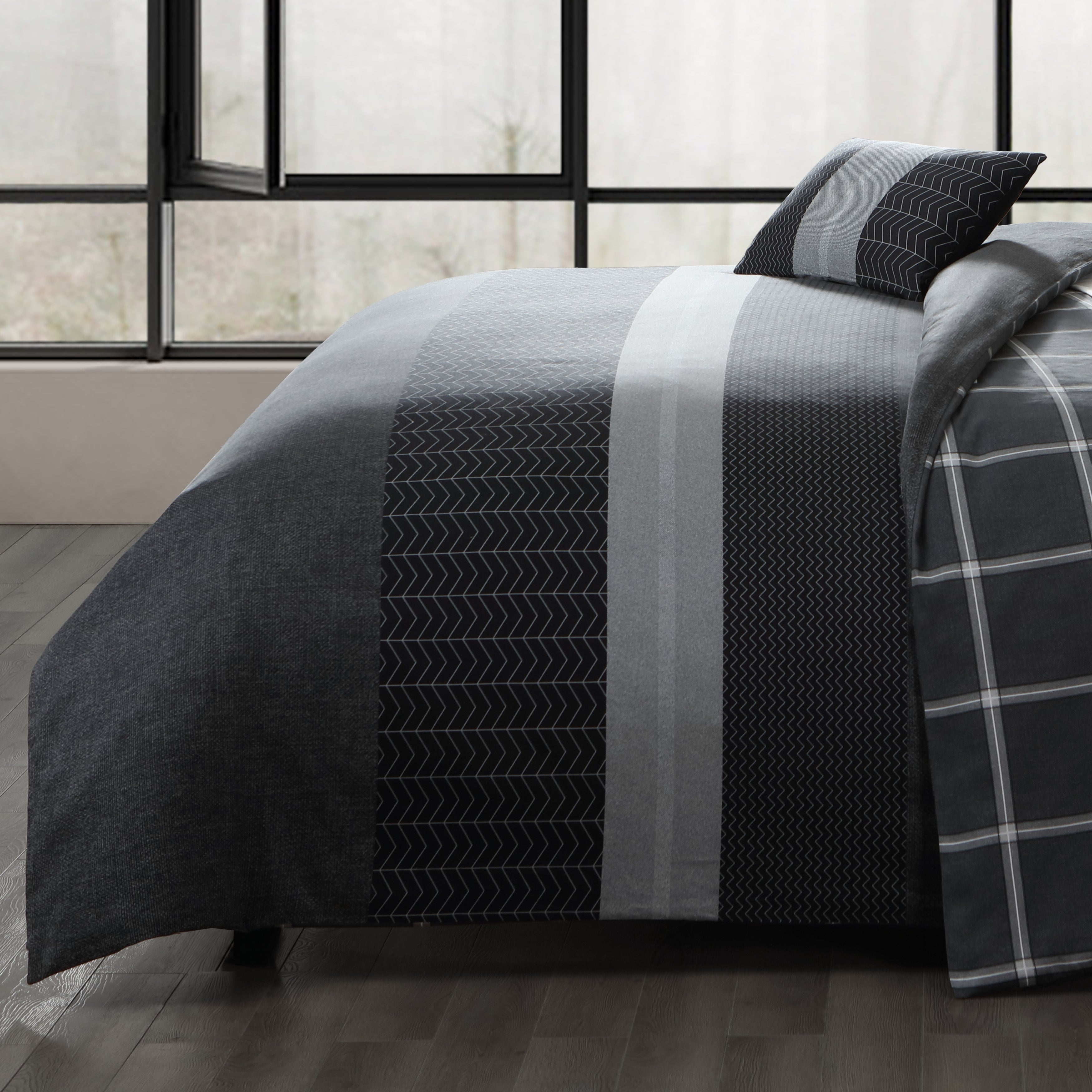 Bebejan Kyle Black 5 Piece Reversible Comforter Set