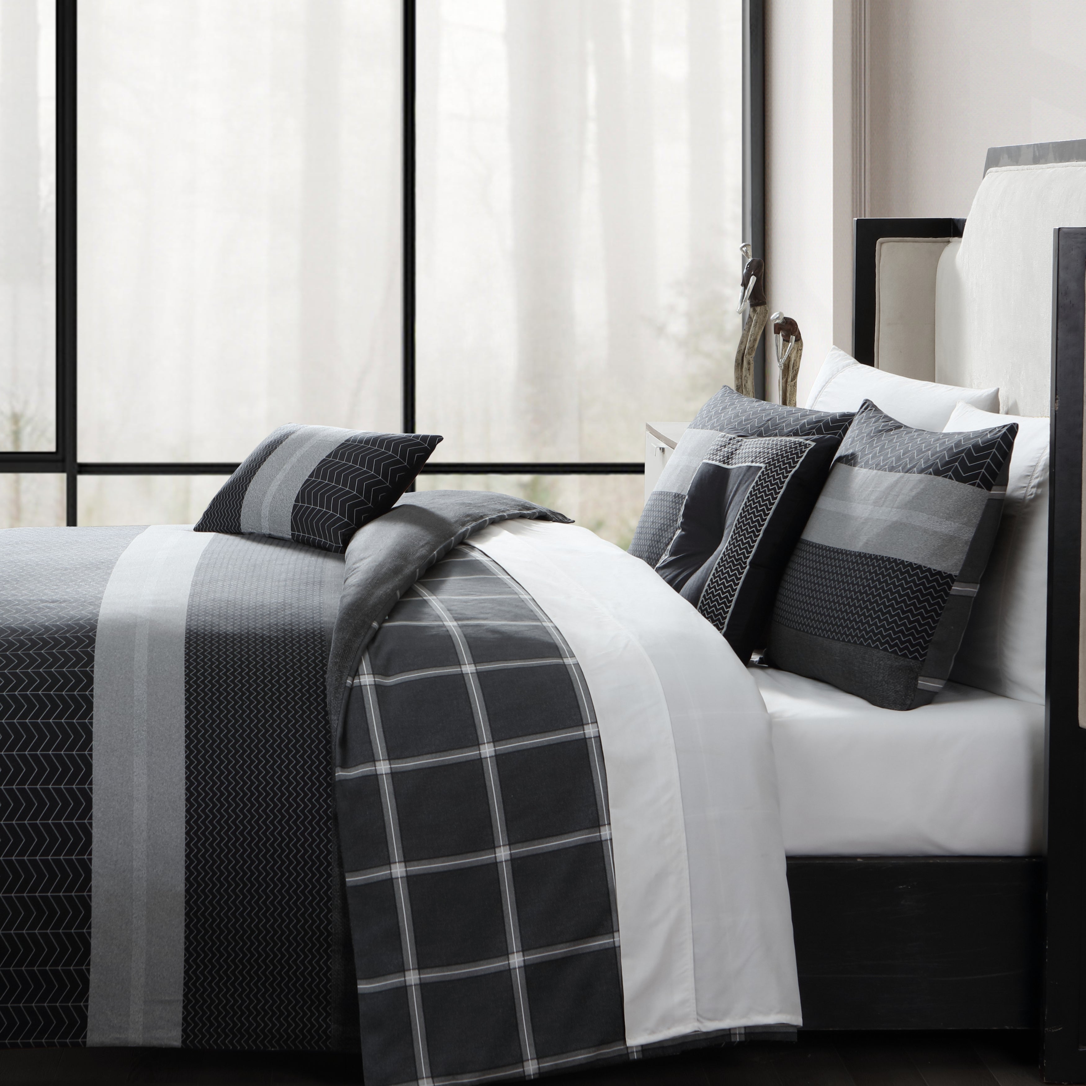 Bebejan Kyle Black 5 Piece Reversible Comforter Set