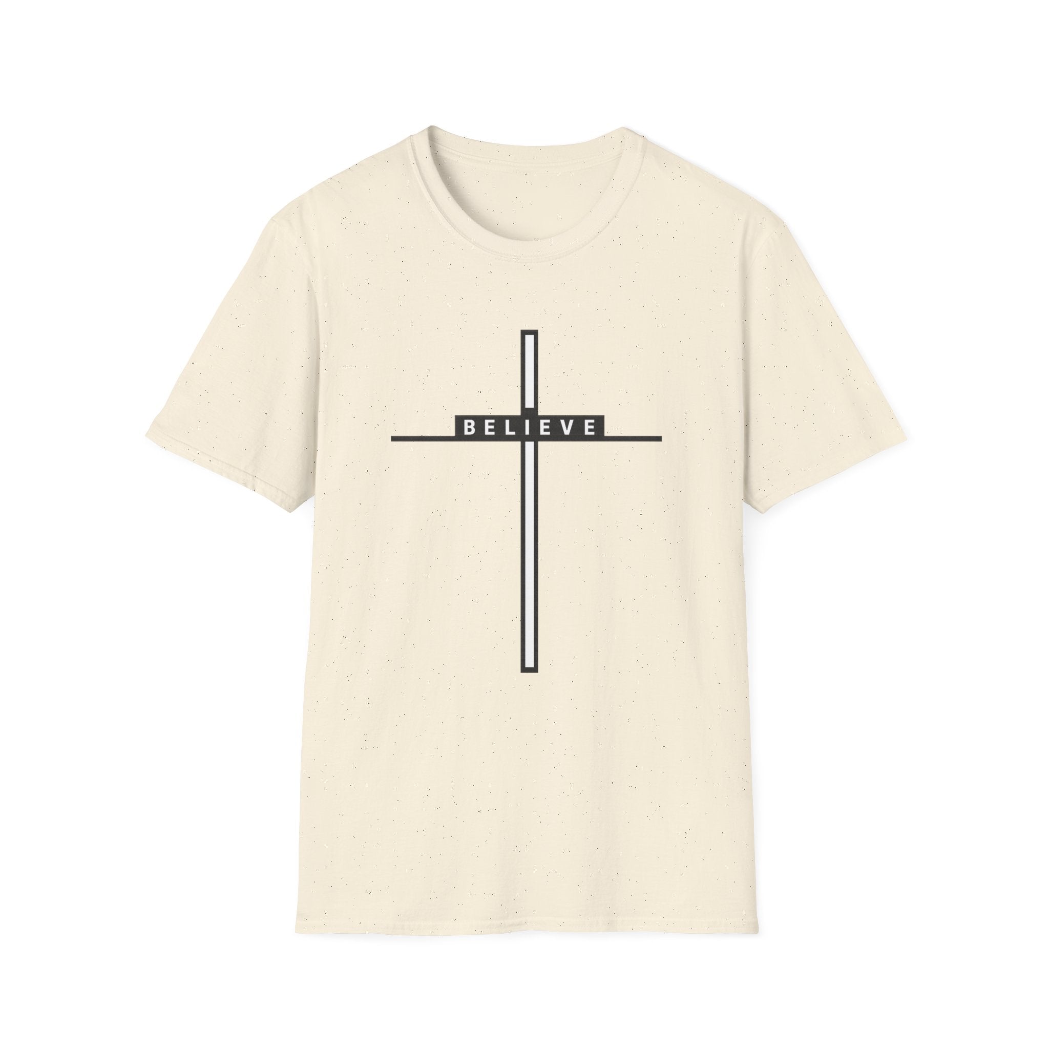 Natural Cream Believe_Cross_T-Shirt