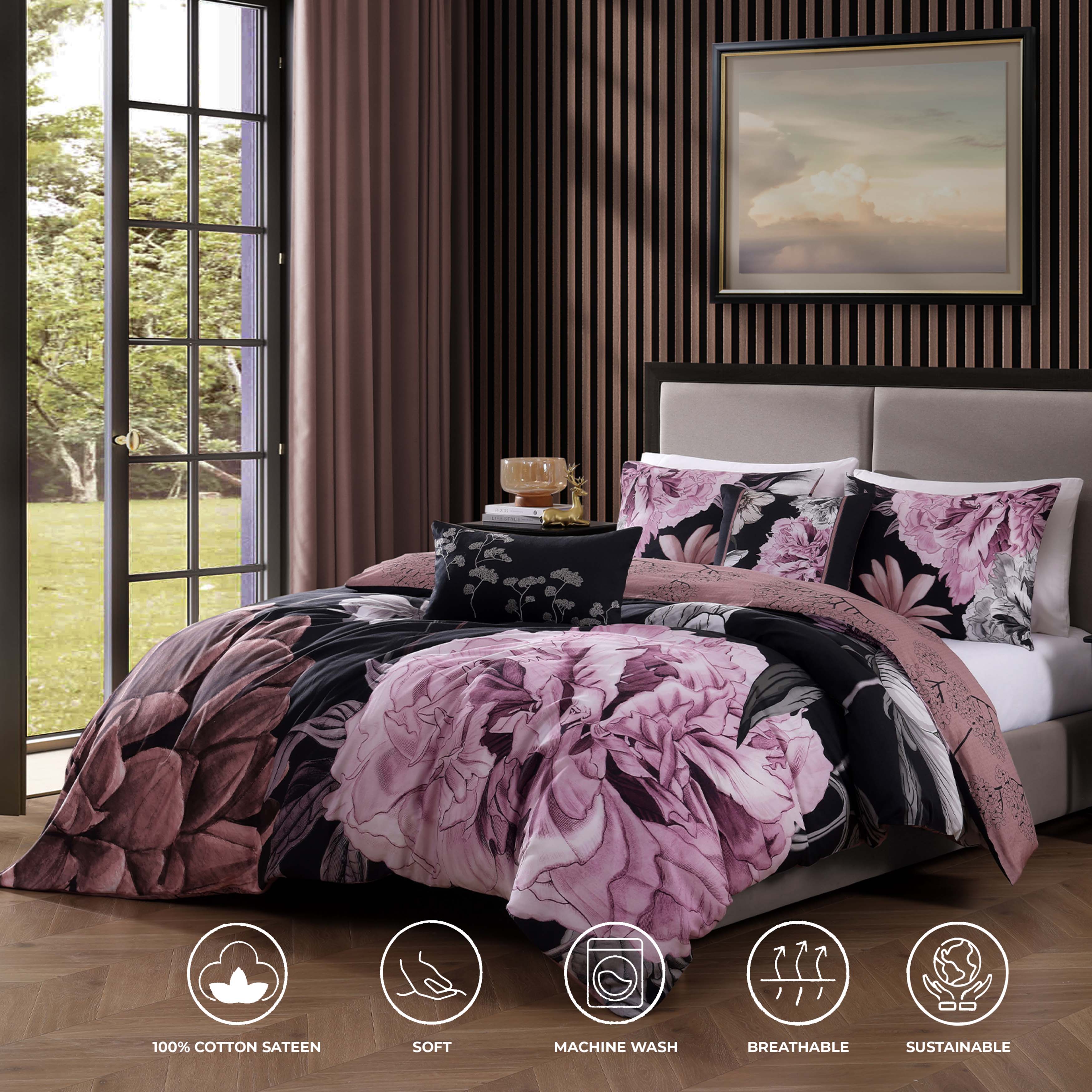 Bebejan Midnight Meadow 5 Piece Reversible Comforter Set