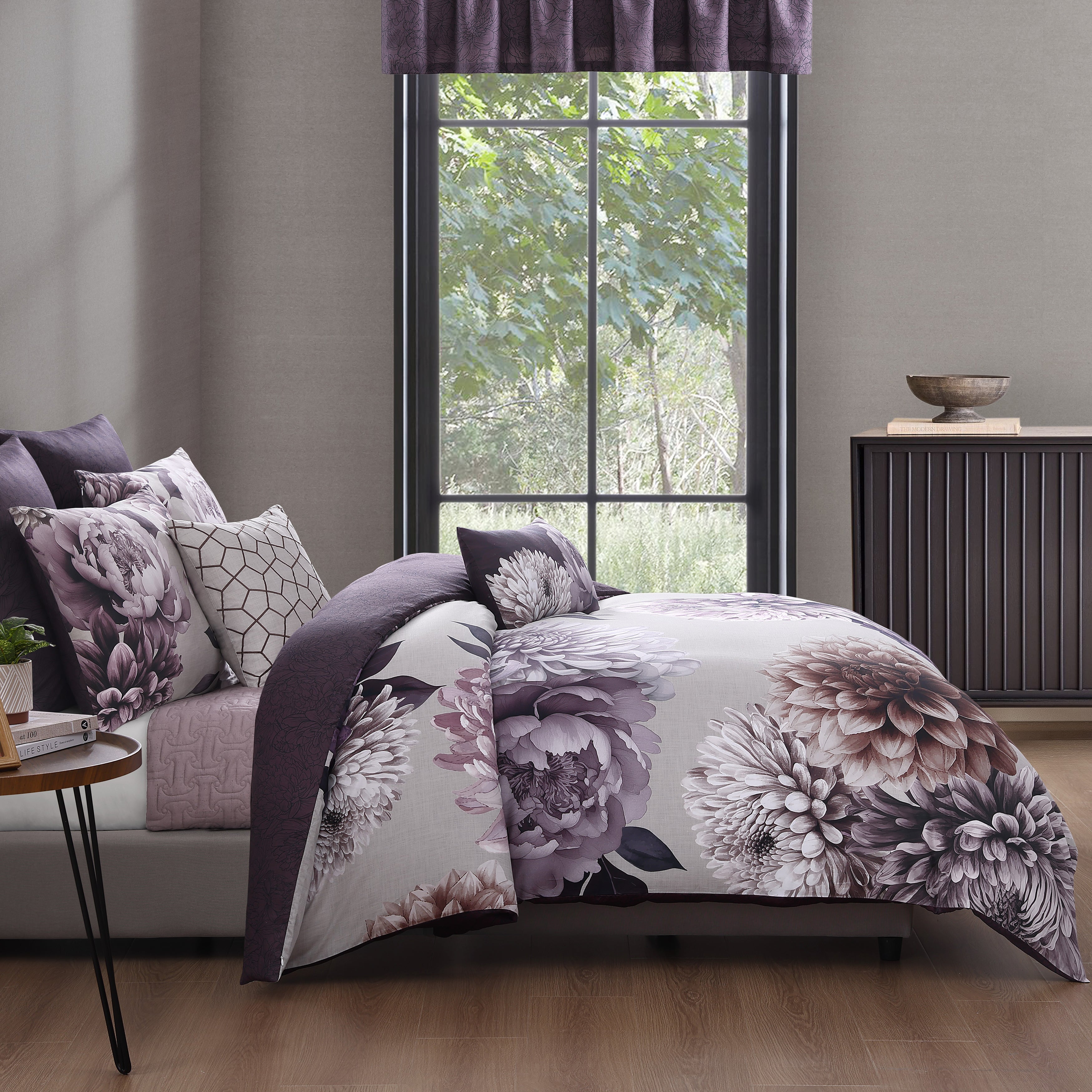 Bebejan Plum Petal 5 Piece Reversible Comforter Set