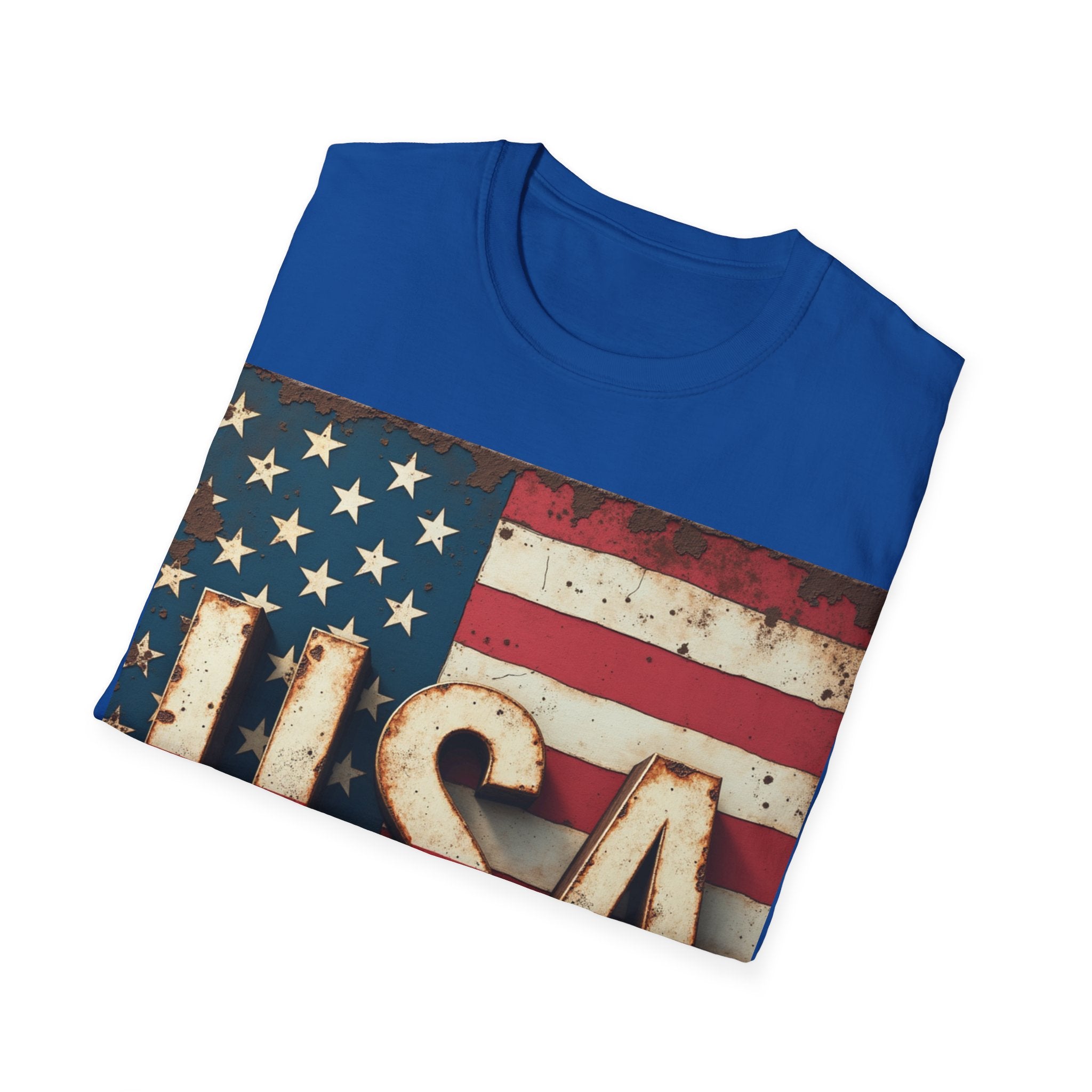USA Flag T-Shirt, 100% Ring-Spun Cotton T-Shirt For Men