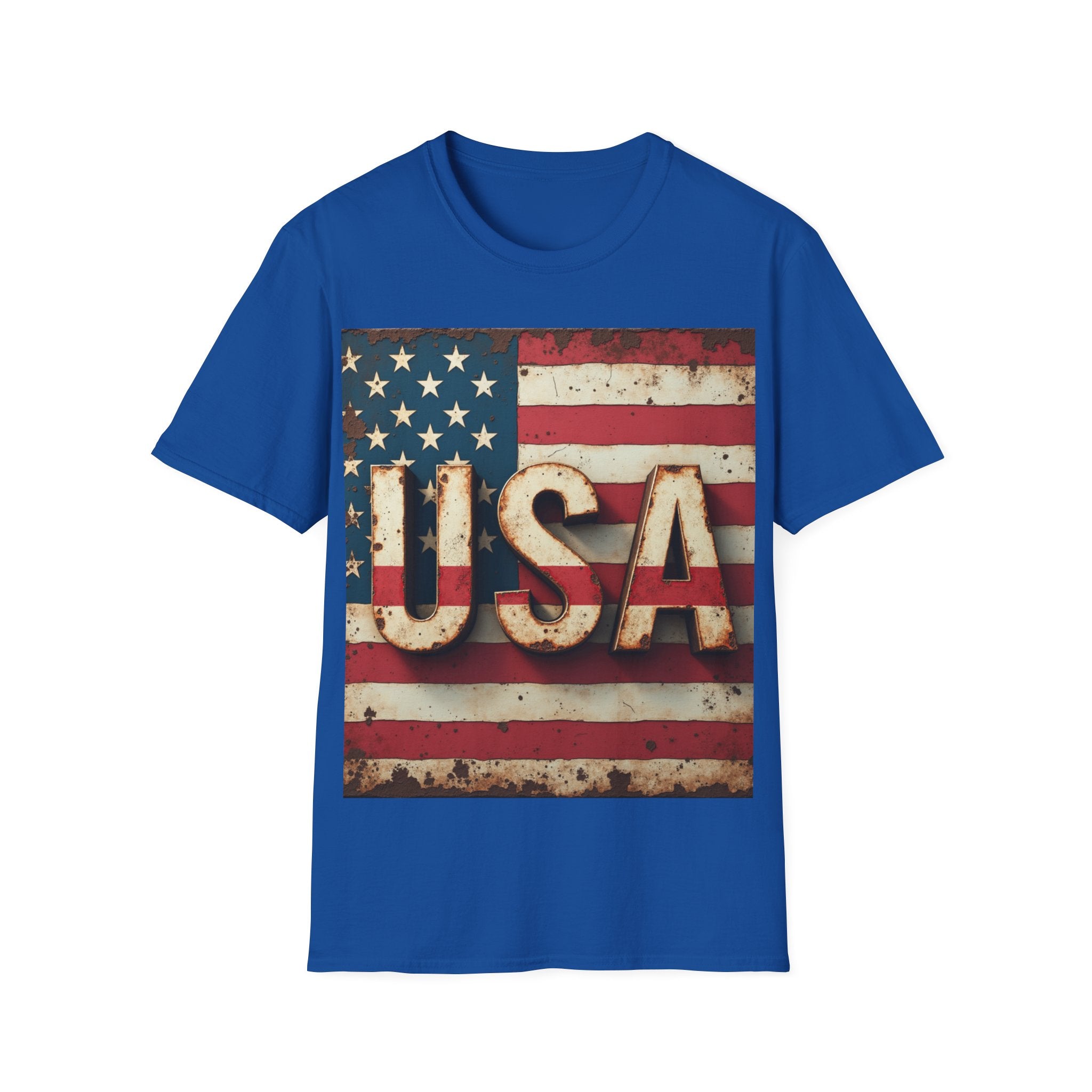USA Flag T-Shirt, 100% Ring-Spun Cotton T-Shirt For Men