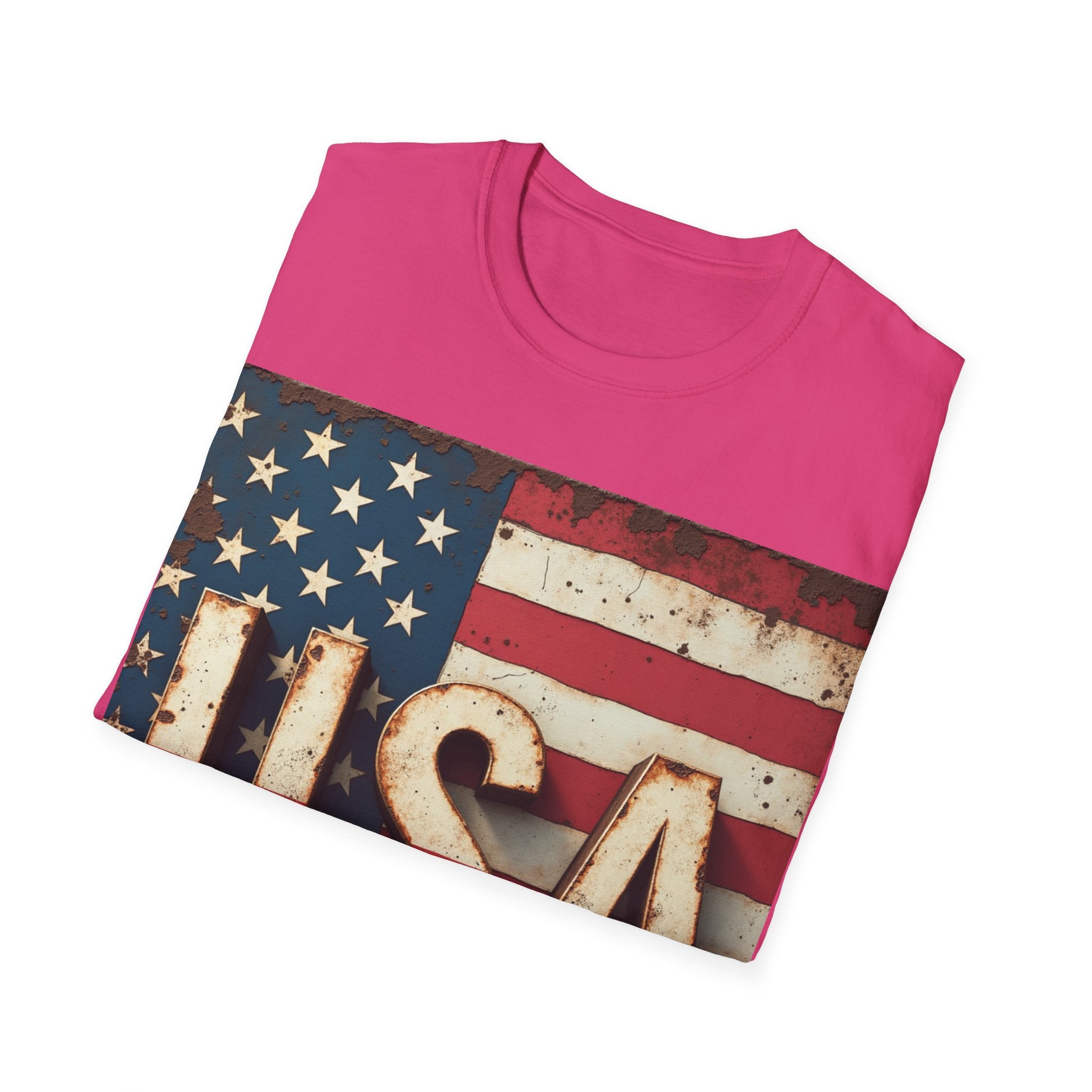 USA Flag T-Shirt, 100% Ring-Spun Cotton T-Shirt For Men