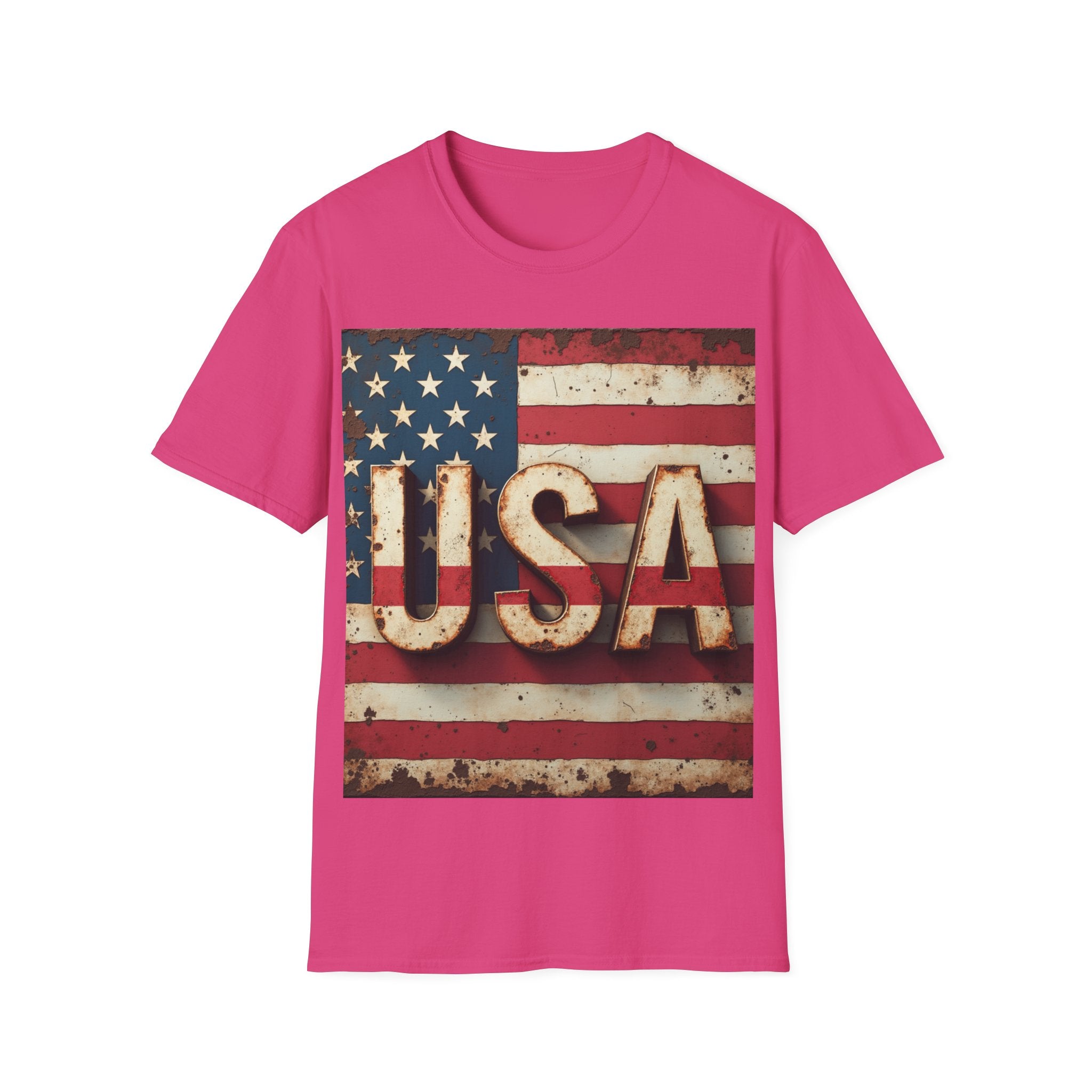 USA Flag T-Shirt, 100% Ring-Spun Cotton T-Shirt For Men