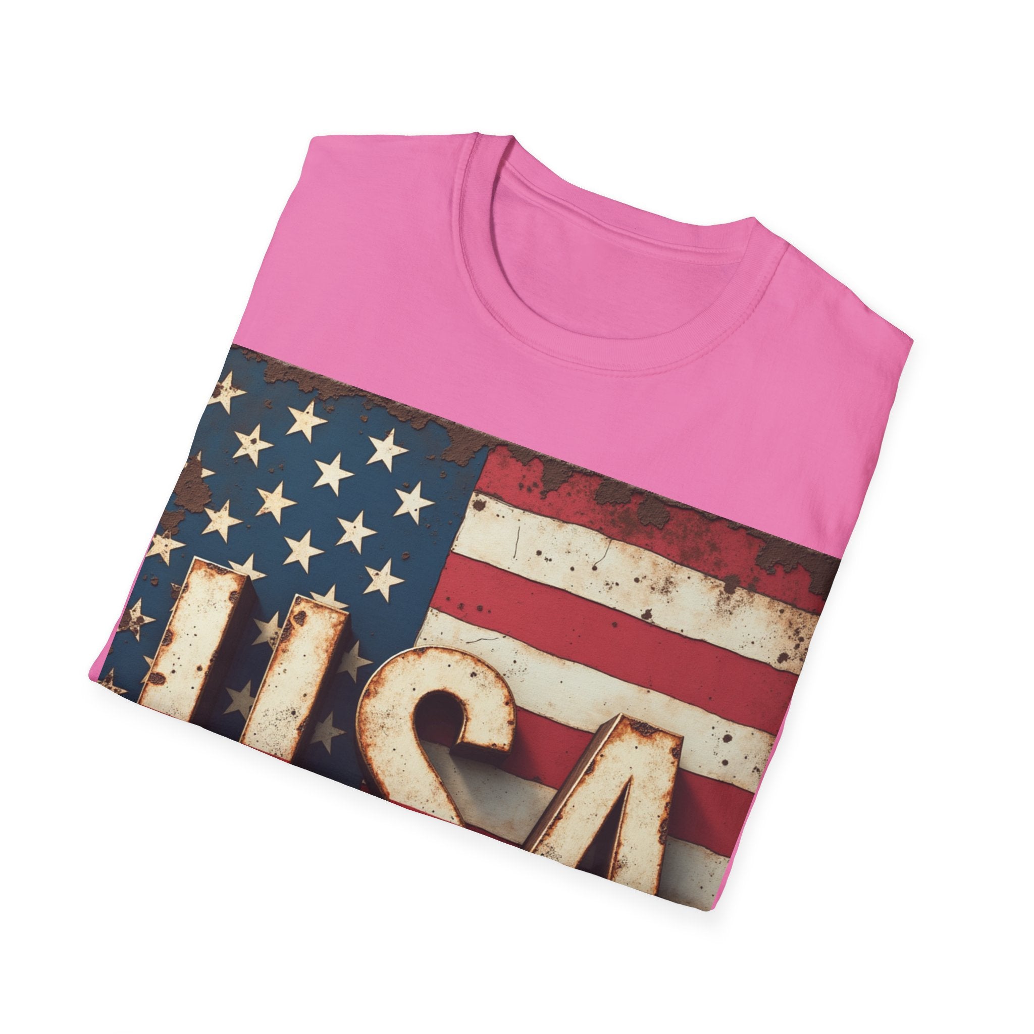 USA Flag T-Shirt, 100% Ring-Spun Cotton T-Shirt For Men