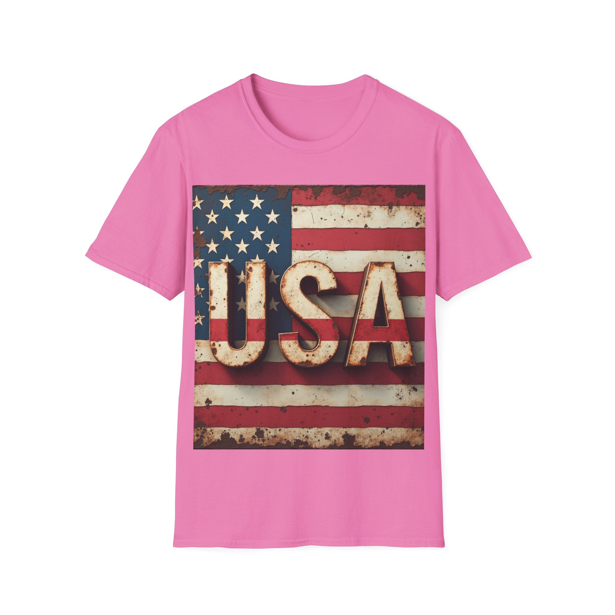 USA Flag T-Shirt, 100% Ring-Spun Cotton T-Shirt For Men