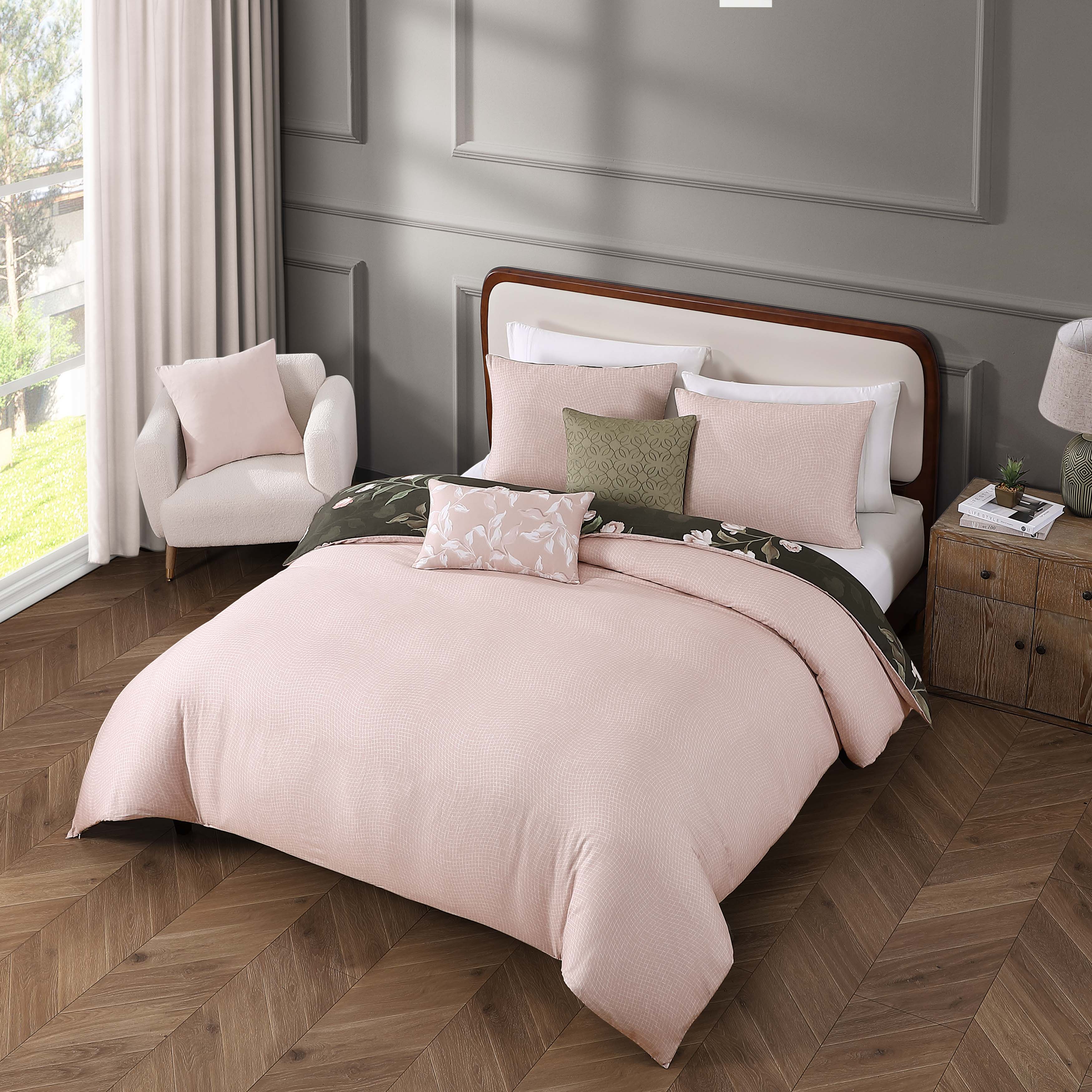 Bebejan Jasmine Flowers 5 Piece Reversible Comforter Set