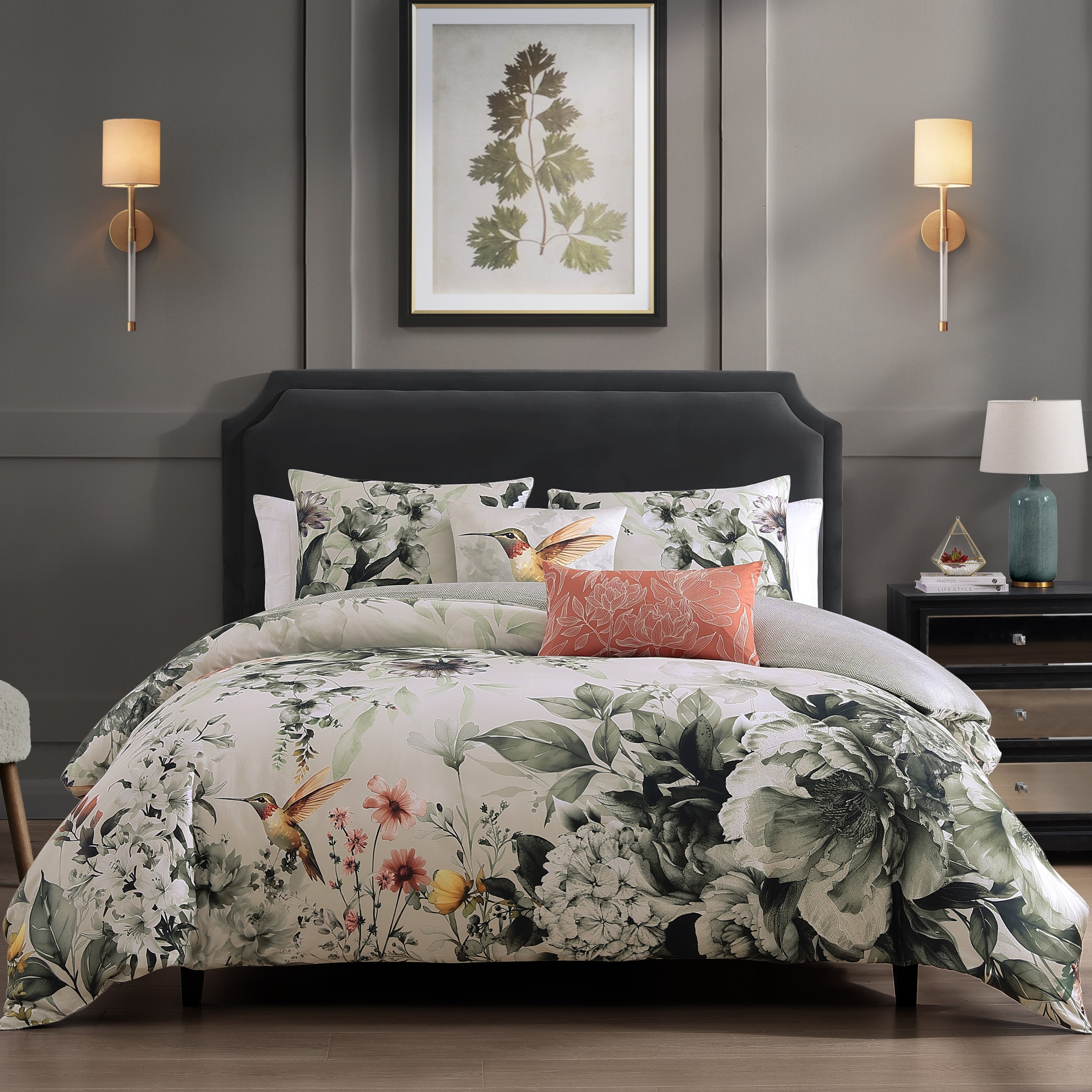 Bebejan Vintage Bloom 5 Piece Reversible Comforter Set