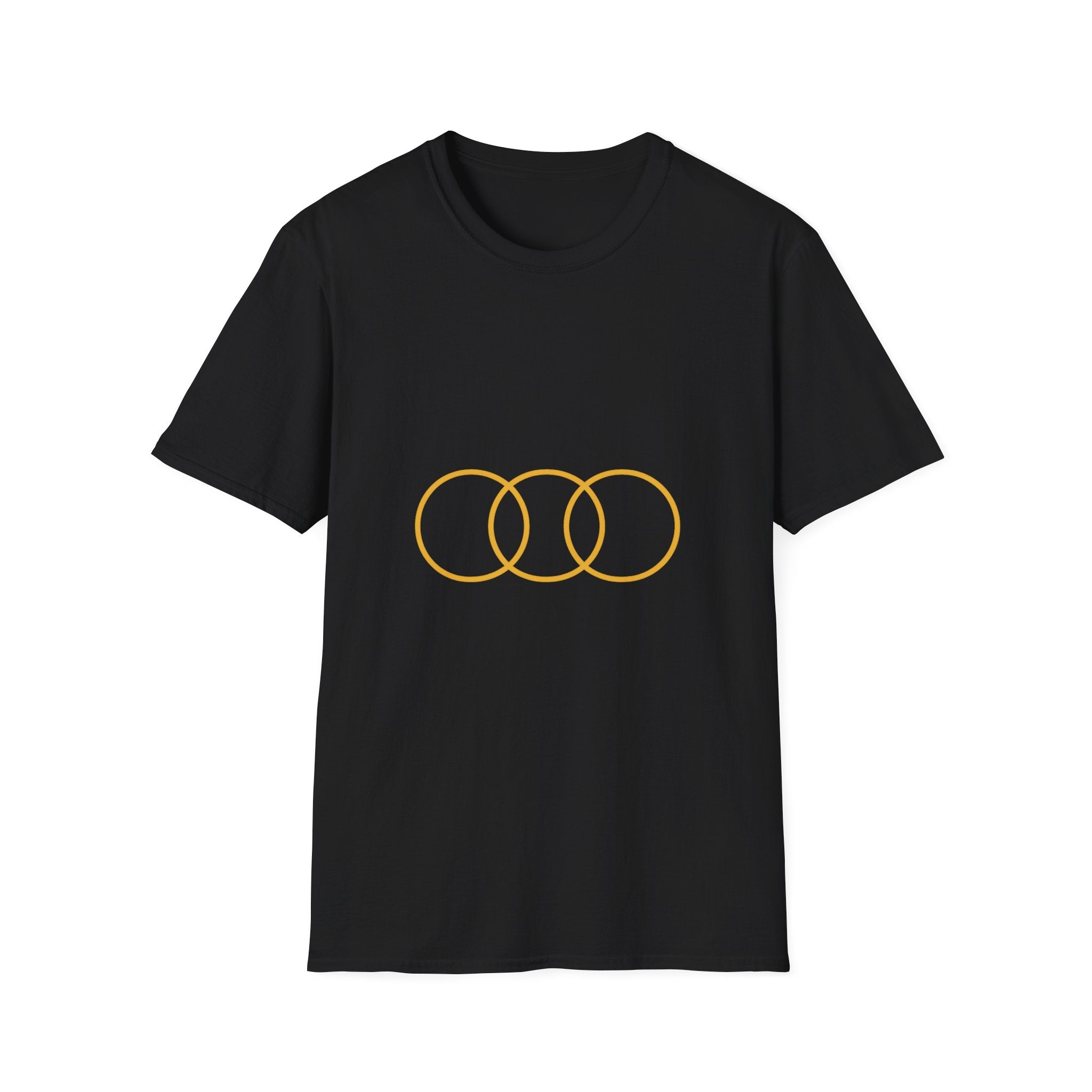 Black Triple Ring Cotton T-Shirt