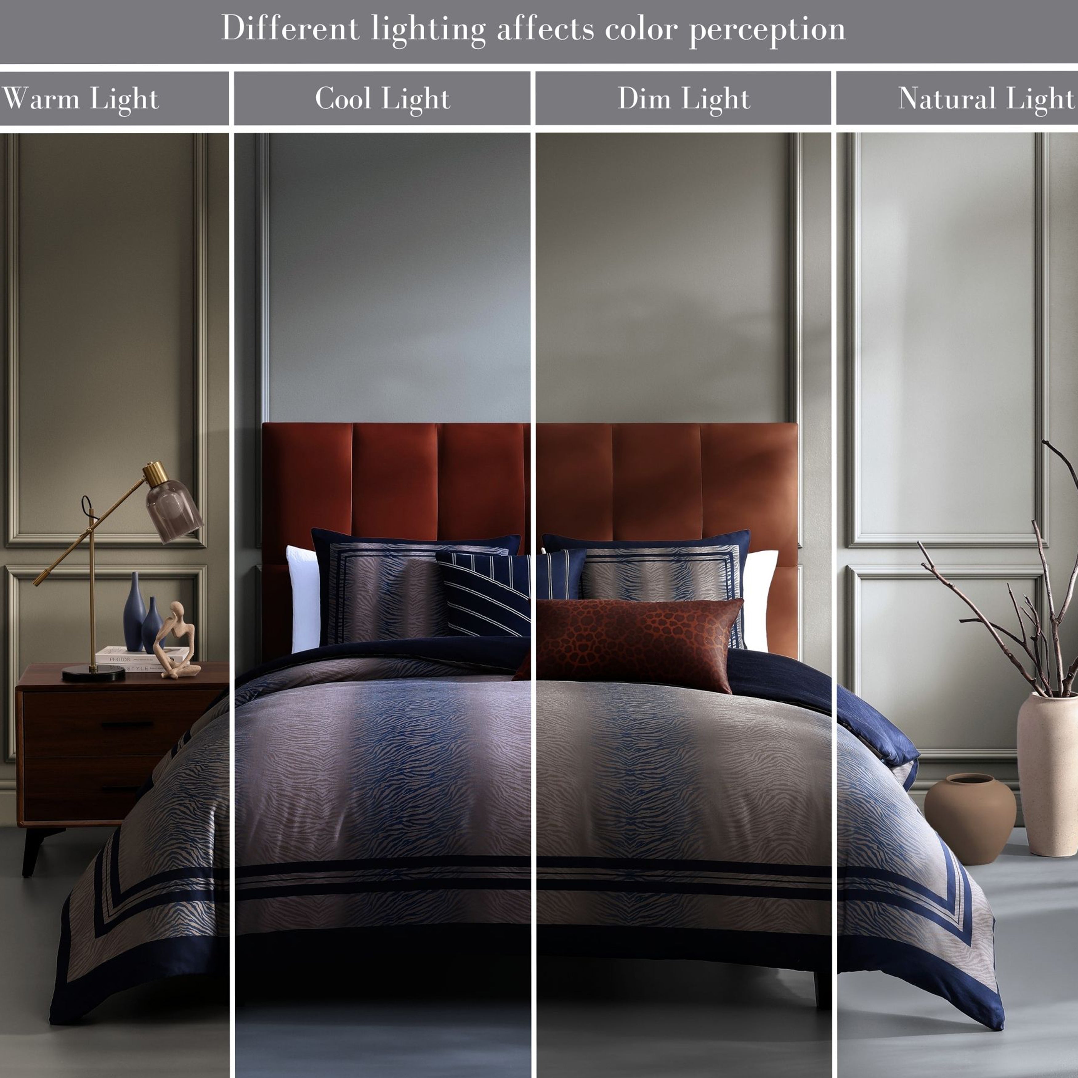 Bebejan Dark Blue Animal Prints 5 Piece Reversible Comforter Set