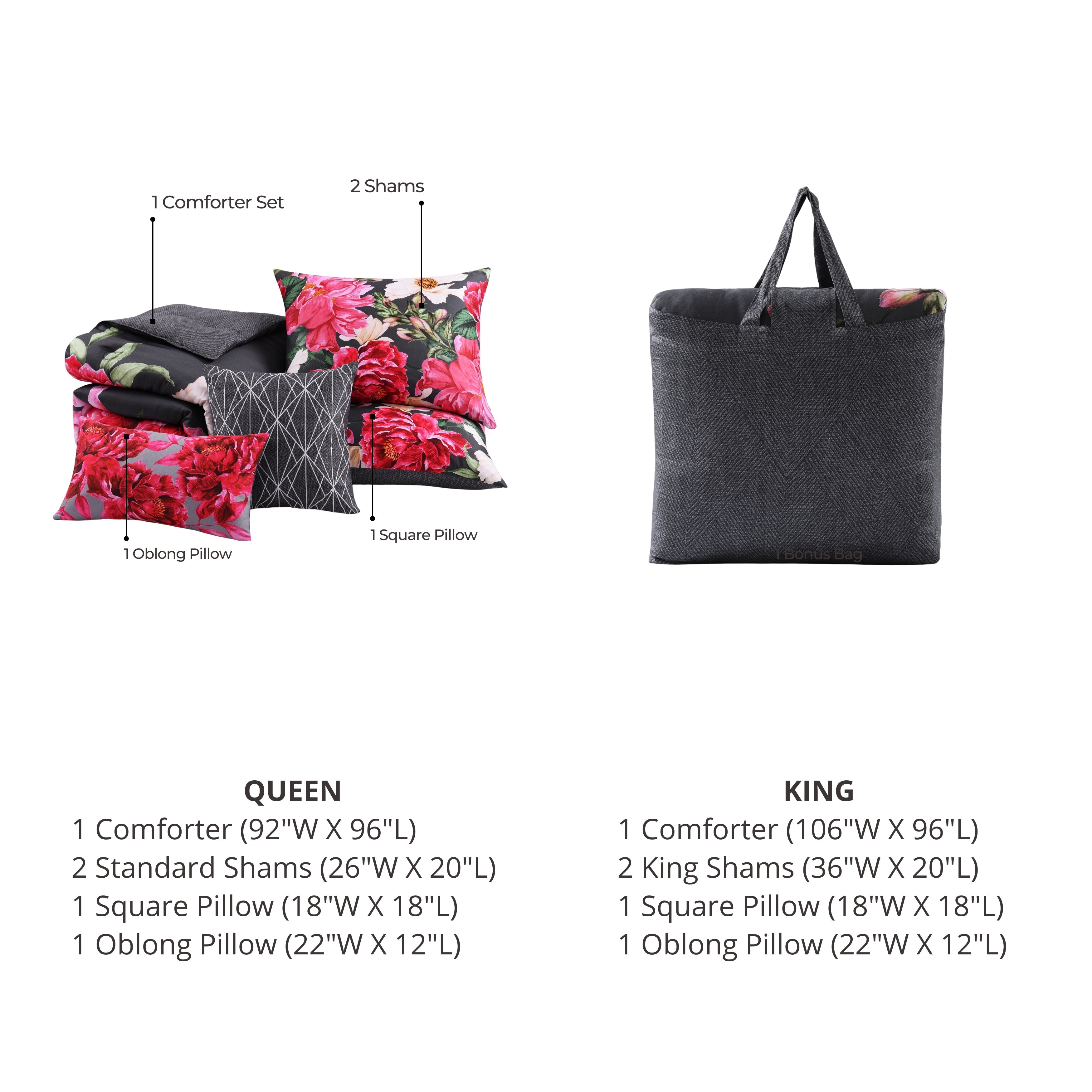 Bebejan Flower Garland 5 Piece Reversible Comforter Set