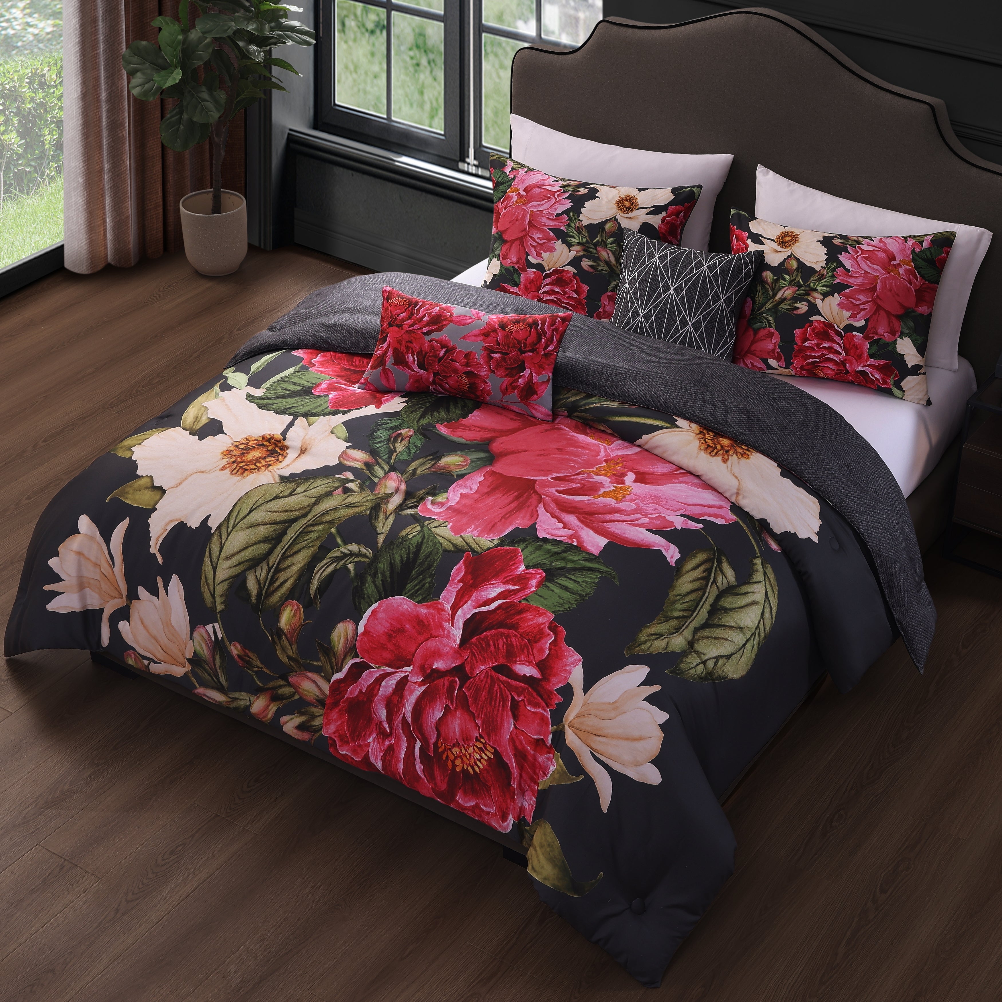 Bebejan Flower Garland 5 Piece Reversible Comforter Set
