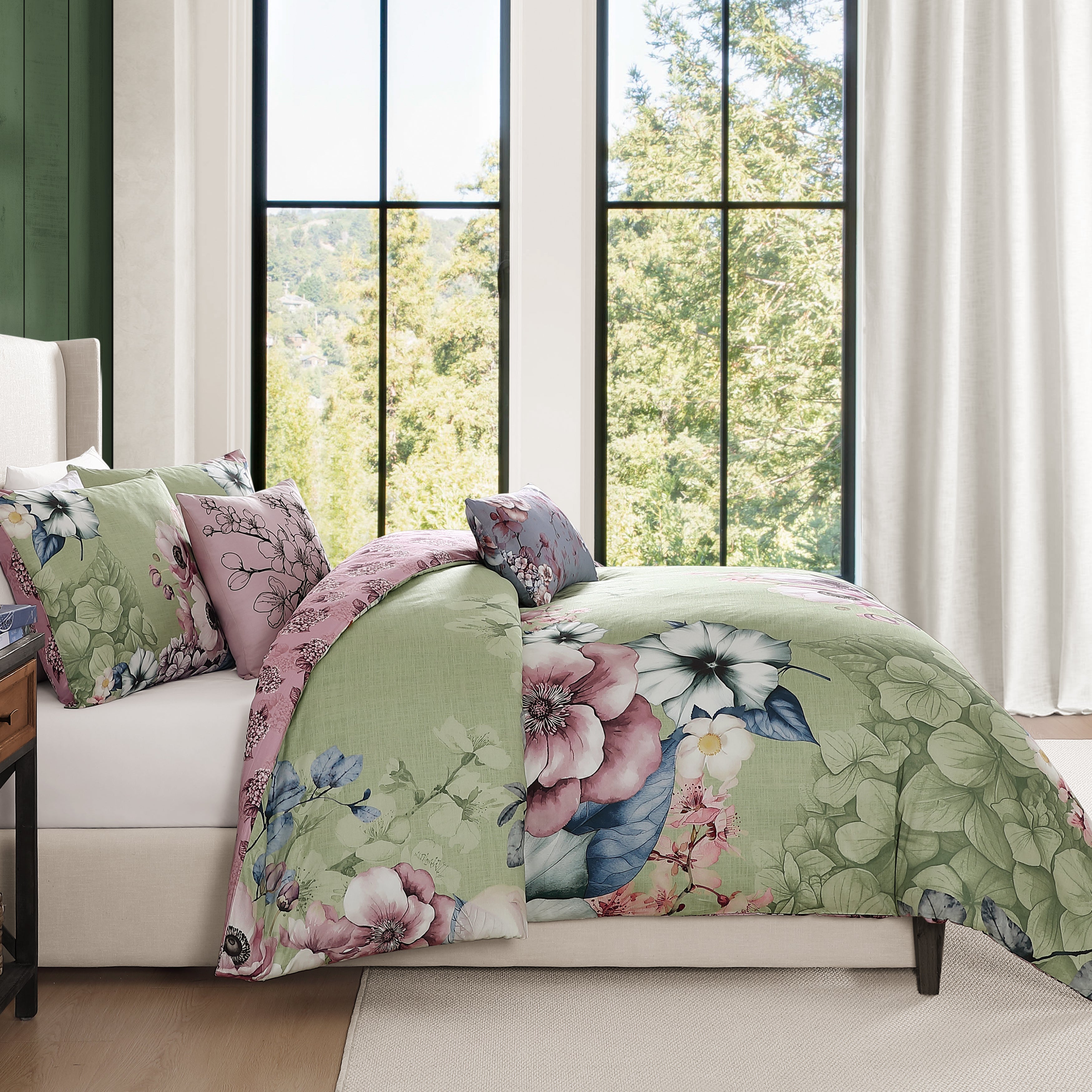 Bebejan Lilac Cascade 5 Piece Reversible Comforter Set