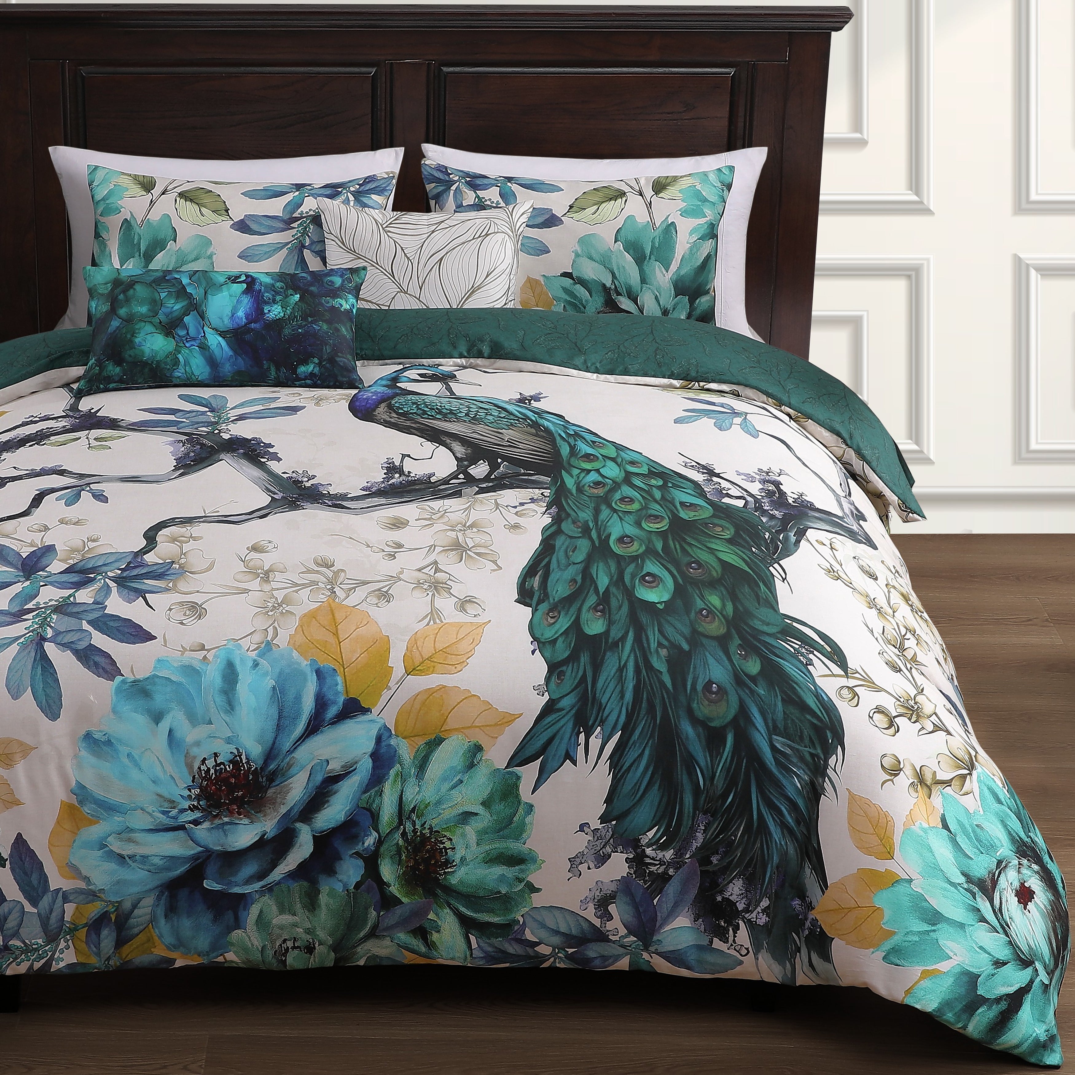 Bebejan Peacock Jardin 5 Piece Reversible Comforter Set