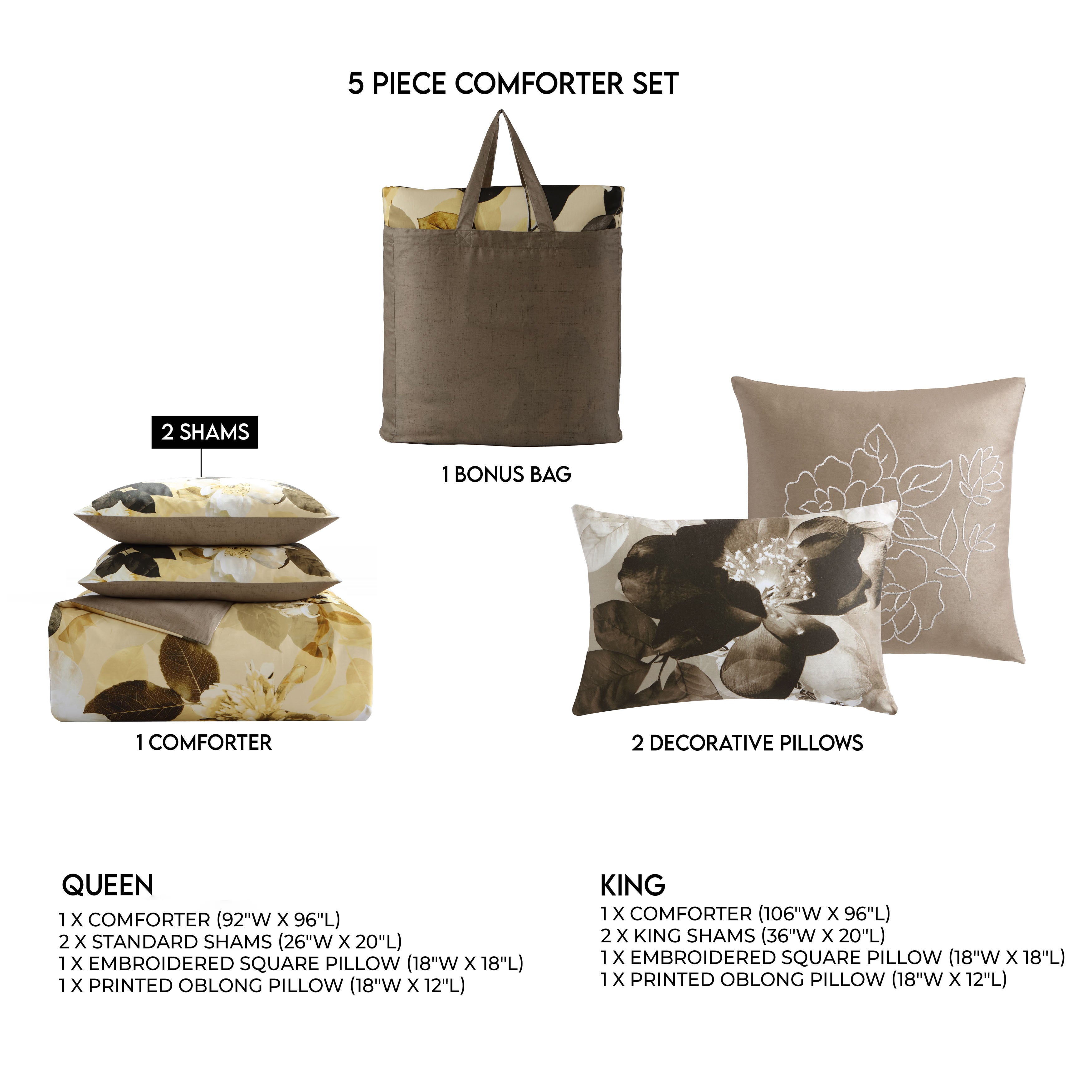 Bebejan Zayra 5 Piece Reversible Comforter Set