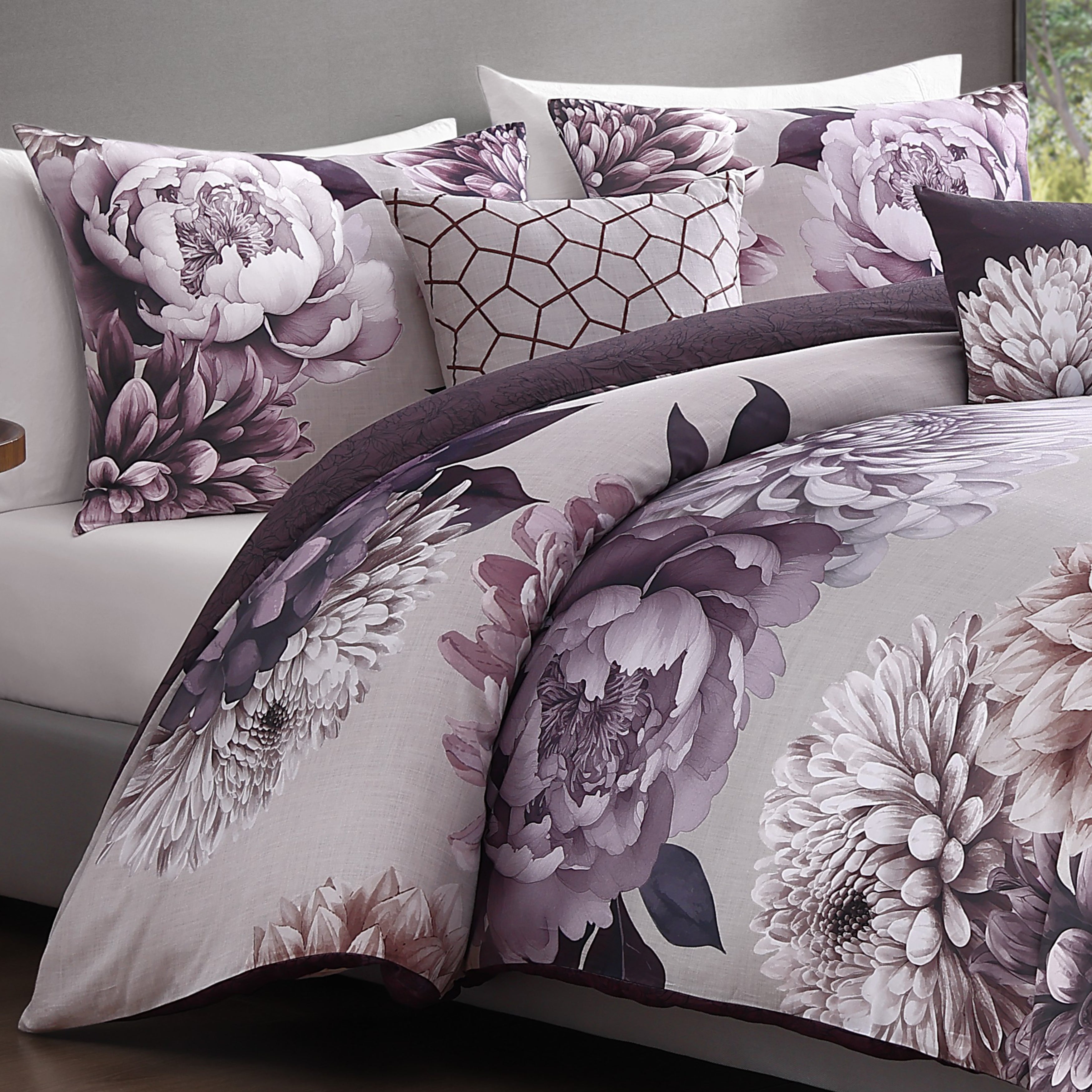Bebejan Plum Petal 5 Piece Reversible Comforter Set