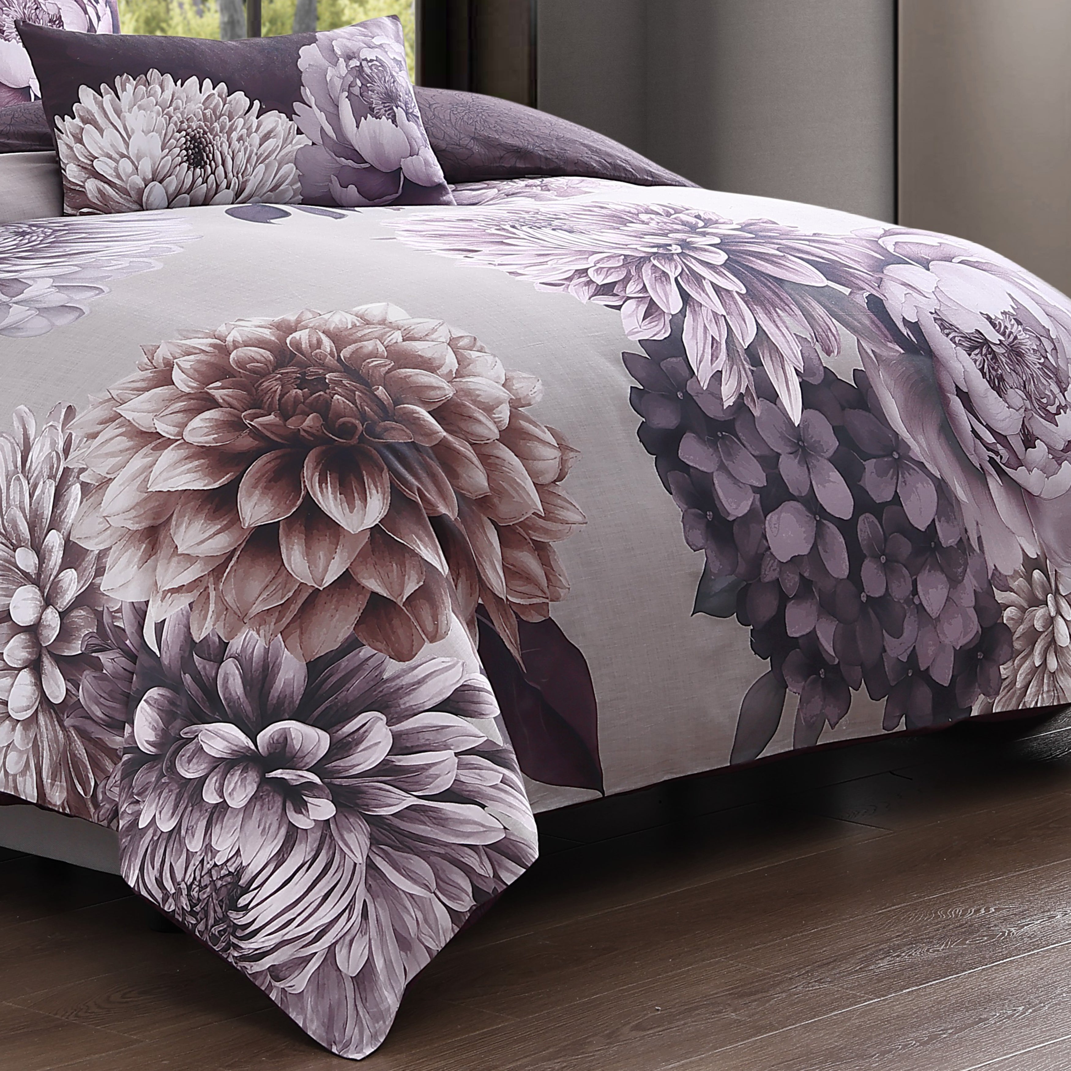 Bebejan Plum Petal 5 Piece Reversible Comforter Set